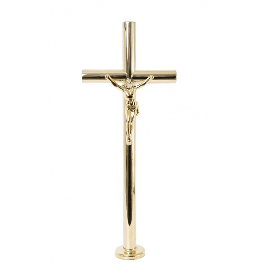 KRZYŻ KT7 RURKA Z CHRYSTUSEM ZŁOTY