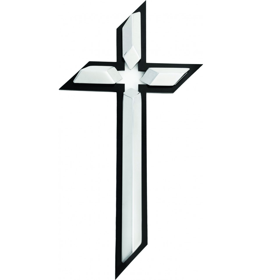 Krzyż KT12W wiszący ze stali nierdzewnej SREBRNY