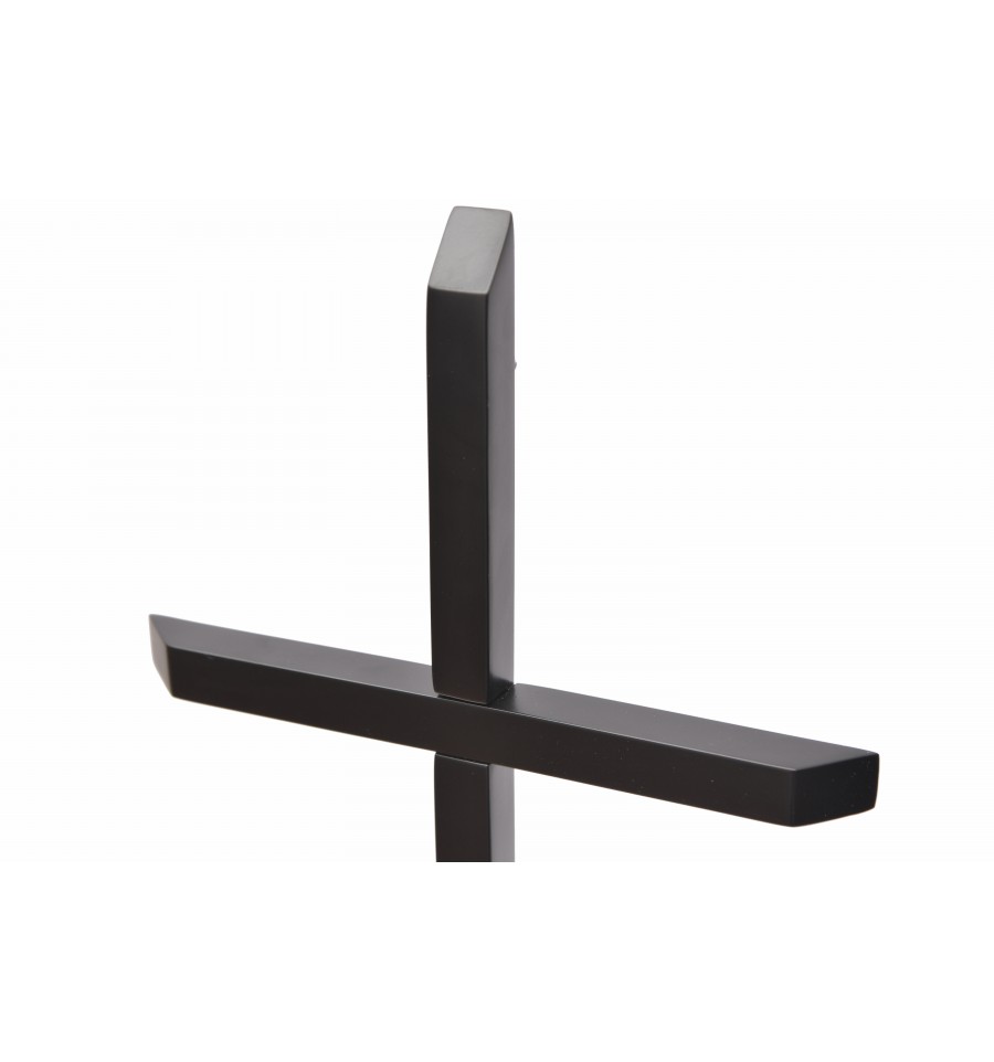 KRZYŻ KP12 Z PŁASKOWNIKA ŚCIĘTE KOŃCE PRZÓD CZARNY