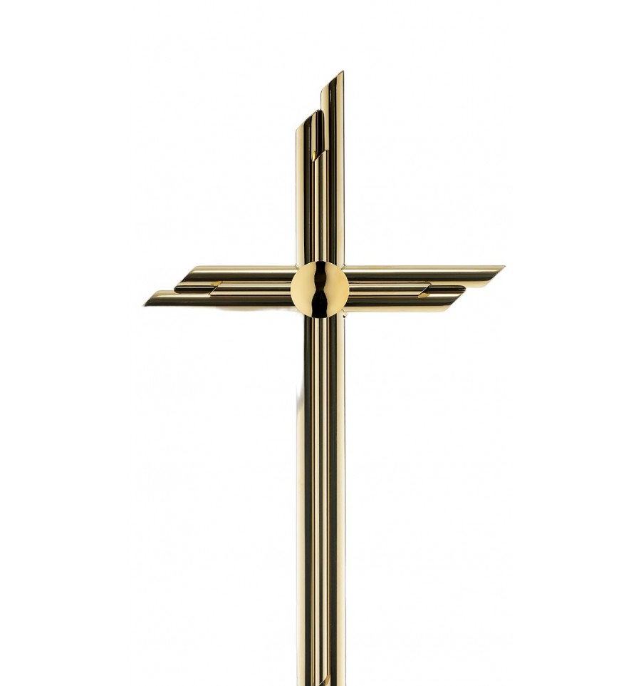 KRZYŻ STOJĄCY KT4 złoty Z TRZECH RUREK